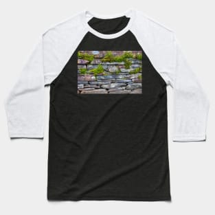 Moss and Ferns On A Slate Wall Baseball T-Shirt